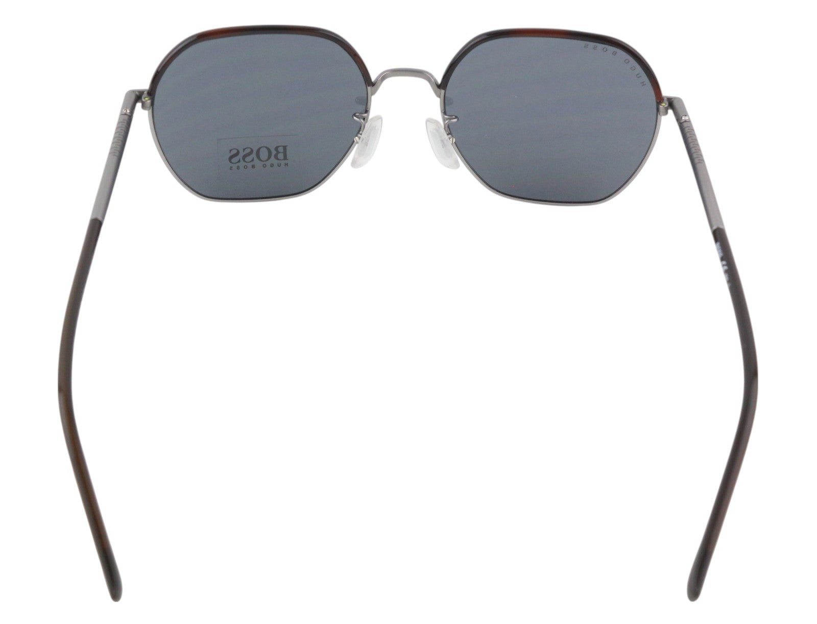 HUGO BOSS 1107/F/S vyriški akiniai nuo saulės su sidabro atspalviu, tonuotu kvadratu ir unisex akiniais. 