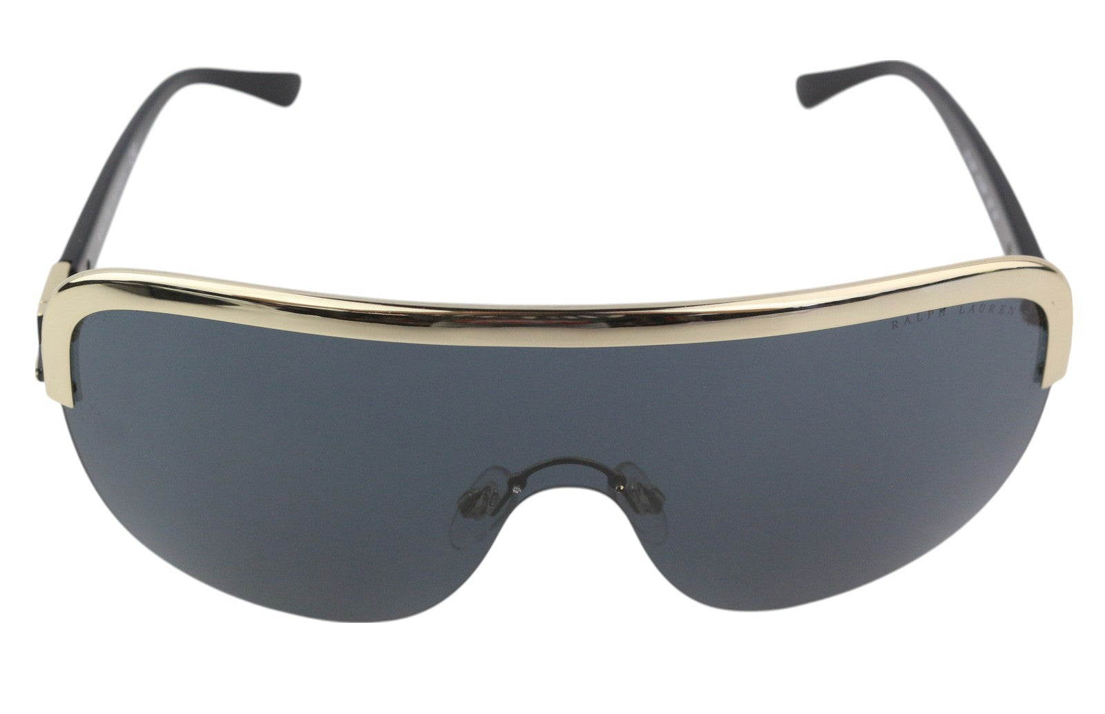 RALPH LAUREN 0RL7057 moteriški akiniai nuo saulės OS juodi su UV apsauga, auksinės spalvos detalėmis, laisvalaikio stiliaus. 