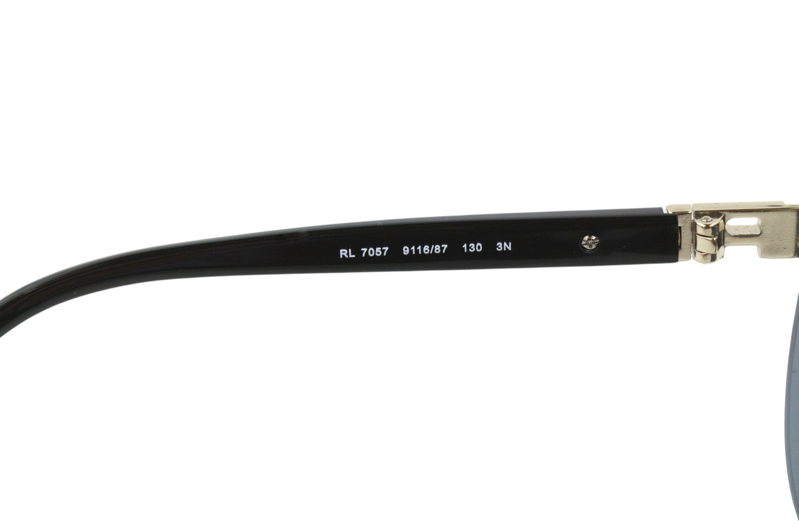 RALPH LAUREN 0RL7057 moteriški akiniai nuo saulės OS juodi su UV apsauga, auksinės spalvos detalėmis, laisvalaikio stiliaus. 