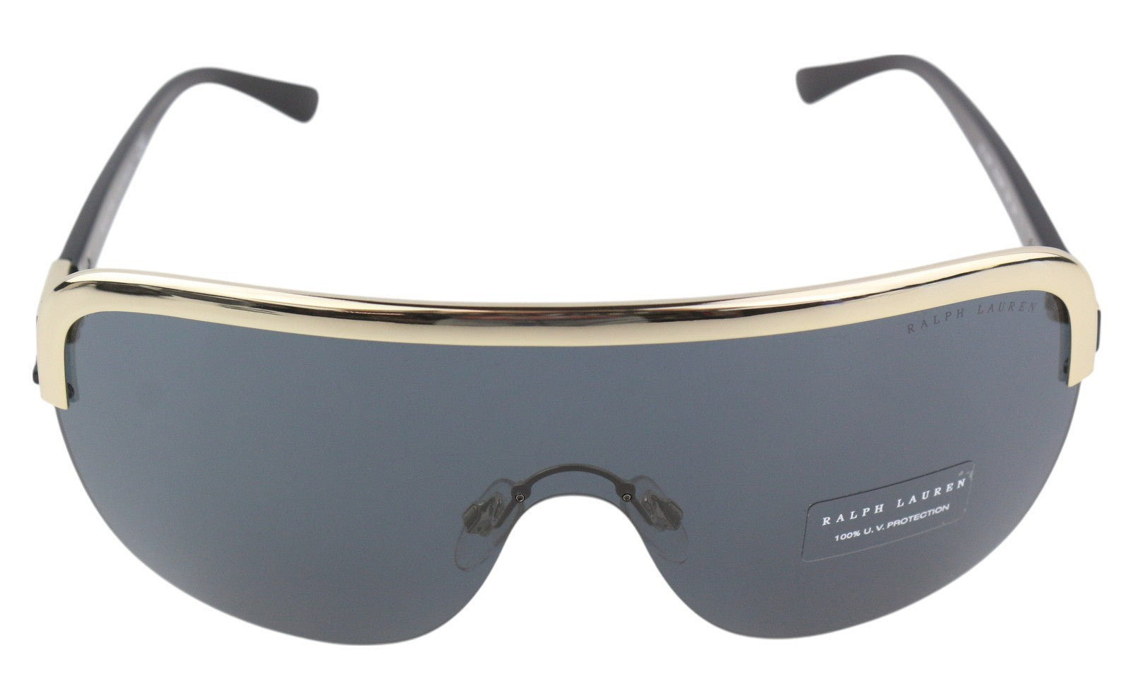 RALPH LAUREN 0RL7057 moteriški akiniai nuo saulės OS juodi su UV apsauga, auksinės detalės, laisvalaikio stiliaus 