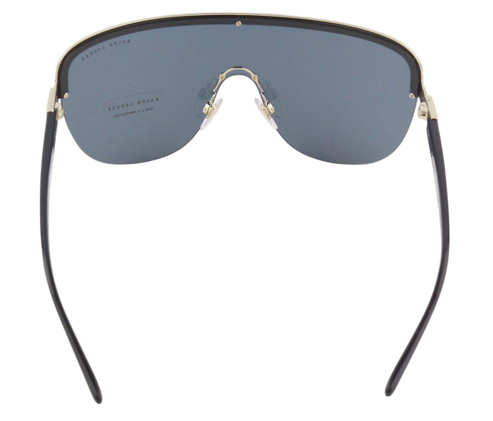 RALPH LAUREN 0RL7057 moteriški akiniai nuo saulės OS juodi su UV apsauga, auksinės detalės, laisvalaikio stiliaus 