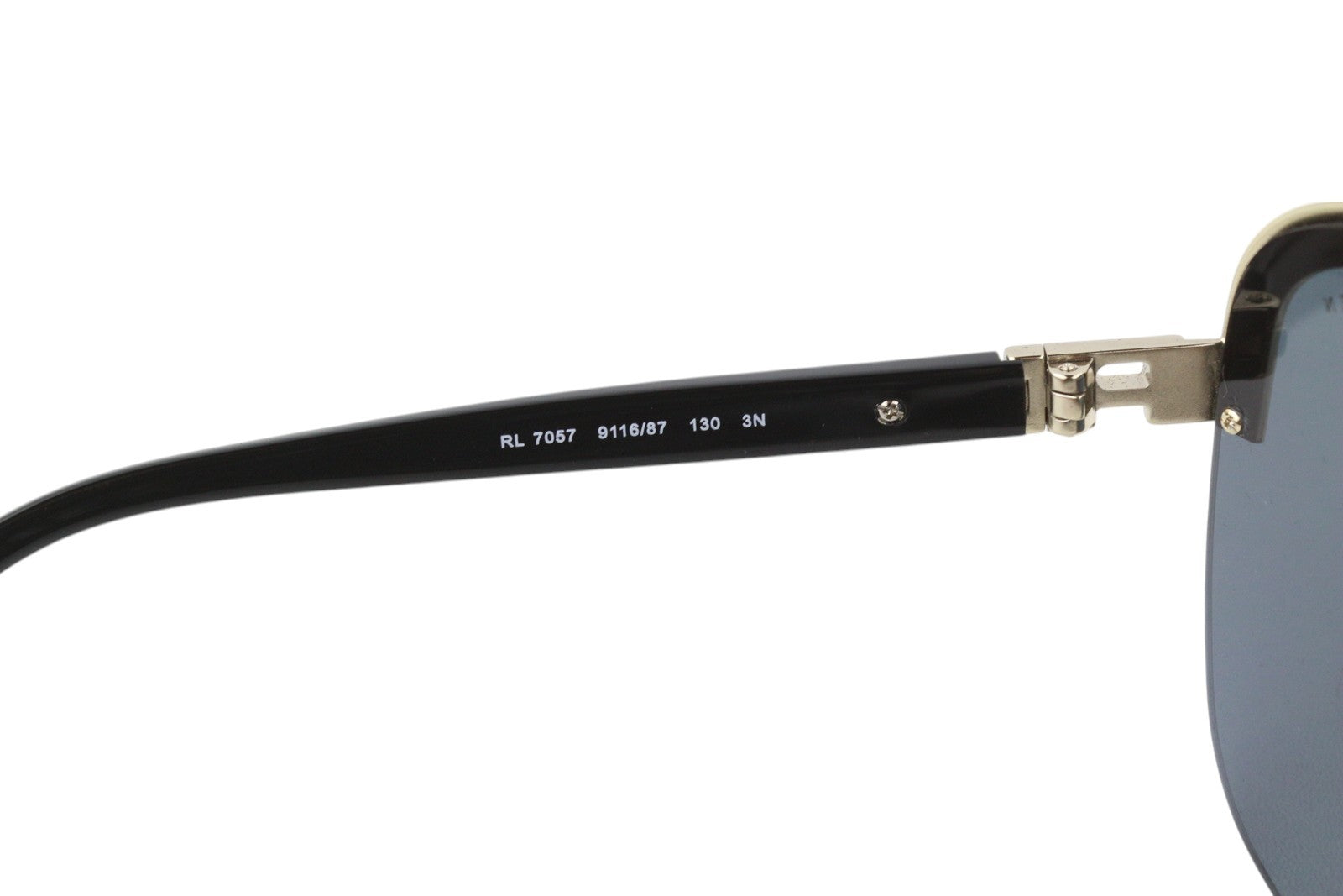 RALPH LAUREN 0RL7057 moteriški akiniai nuo saulės OS juodi su UV apsauga, auksinės detalės, laisvalaikio stiliaus 