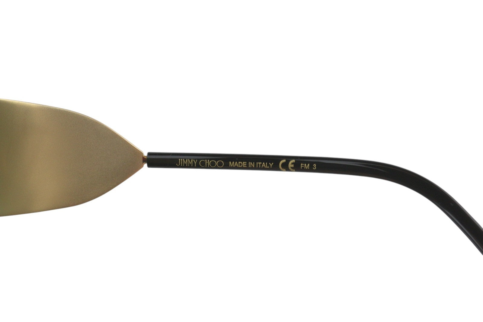 JIMMY CHOO River/S moteriški akiniai nuo saulės su aukso spalvos rėmeliu, tonuotu drugelio formos logotipu, rekomenduojama kaina – 385 € 