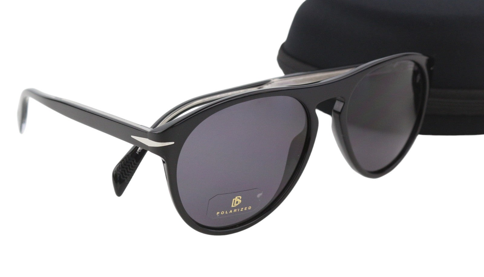 DAVID BECKHAM DB1008/S vyriški akiniai nuo saulės OS juodi tonuoti kvadratiniai poliarizuoti laisvalaikio stiliaus 