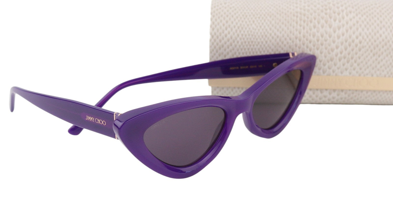 JIMMY CHOO Addy/S moteriški akiniai nuo saulės su violetiniu rėmeliu, tamsintais lęšiais, katės akių formos, RRP 315 € 