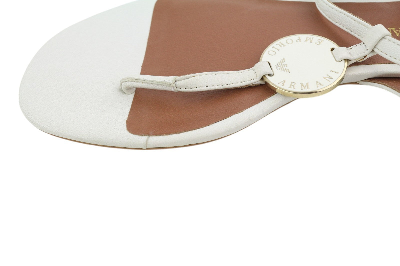 EMPORIO ARMANI X3Q065 moteriškos basutės, 37 dydžio, baltos odos, plokščiapadžiai bateliai su logotipu, RMK 212 € 