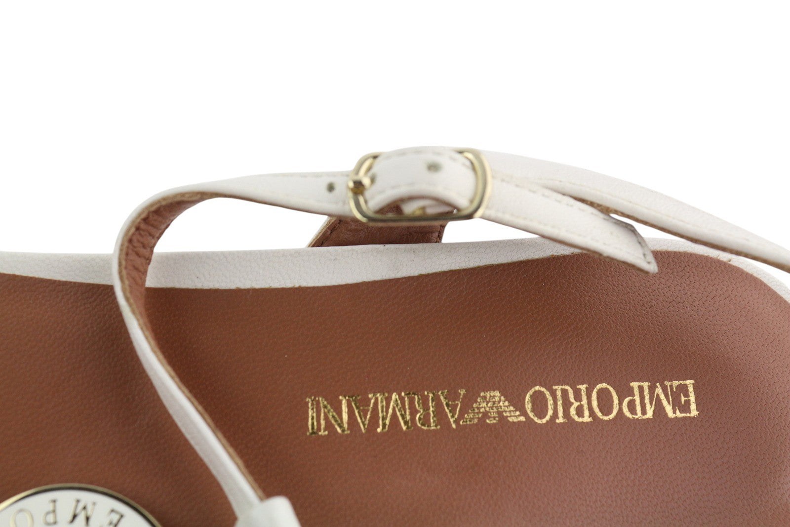 EMPORIO ARMANI X3Q065 moteriškos basutės, 37 dydžio, baltos odos, plokščiapadžiai bateliai su logotipu, RMK 212 € 