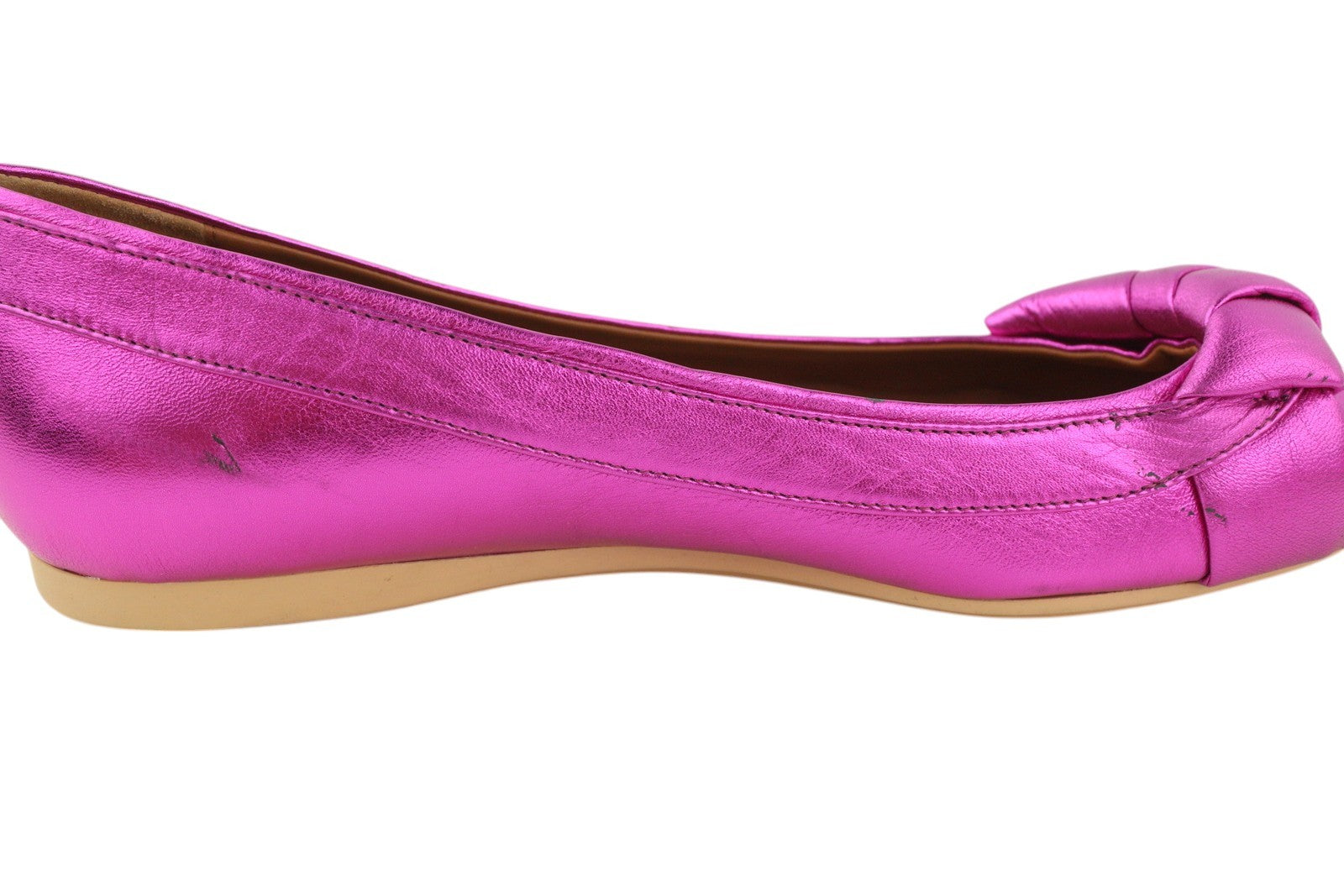 EMPORIO ARMANI X3D241 moteriški bateliai su blizgia rožine oda, kvadratine nosele, balerinos 