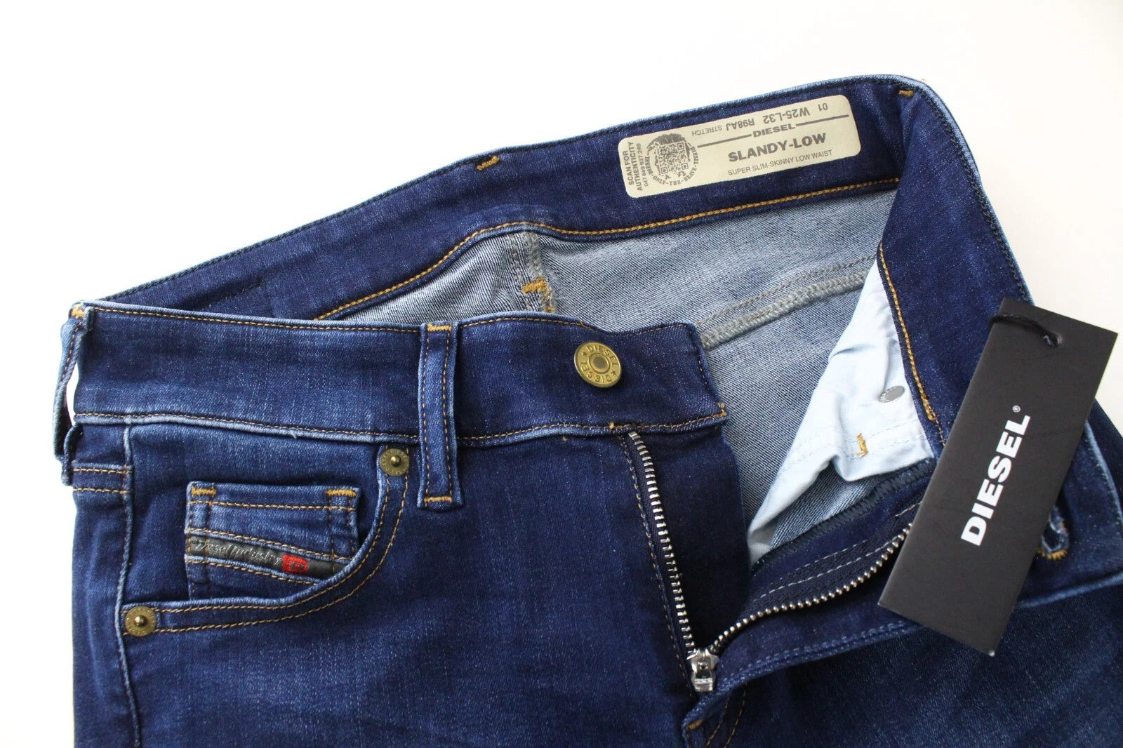 DIESEL Slandy-Low R98AJ Women's W25/L32 Slim Skinny Blue Stretch Fit Jeans