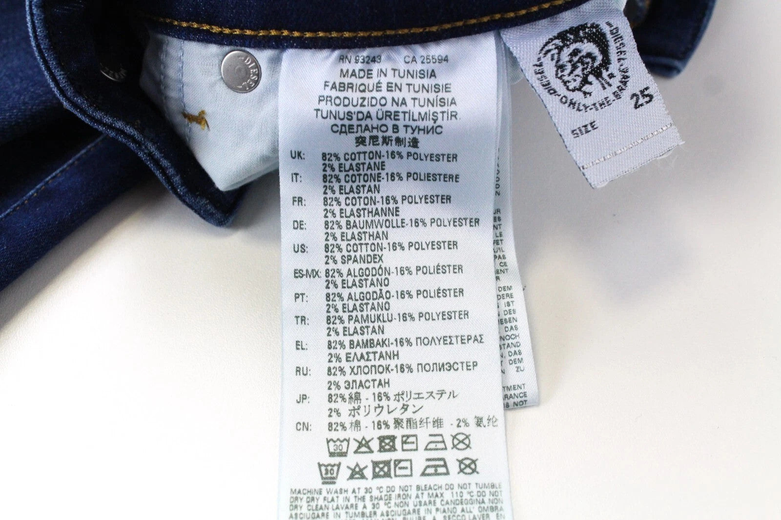 DIESEL Slandy-Low R98AJ Women's W25/L32 Slim Skinny Blue Stretch Fit Jeans