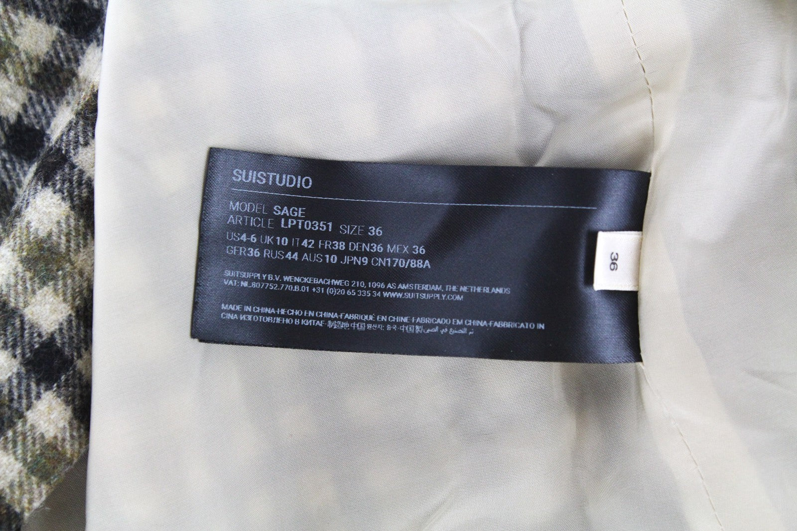 SUISTUDIO Sage moteriški languoti vilnoniai rudi žali marškinėliai be rankovių, dydis UK10, dydis be rankovių 