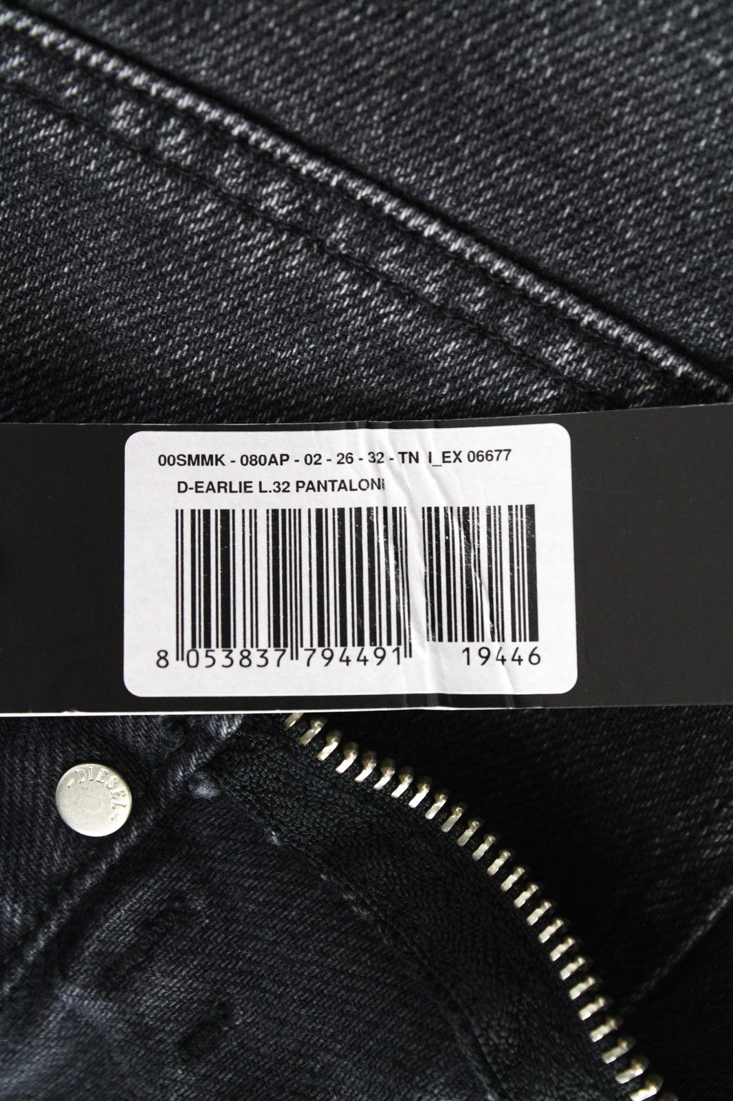 DIESEL D-Earlie 080AP Women's Slim Fit Cropped Jeans W26/L32 Dark Grey