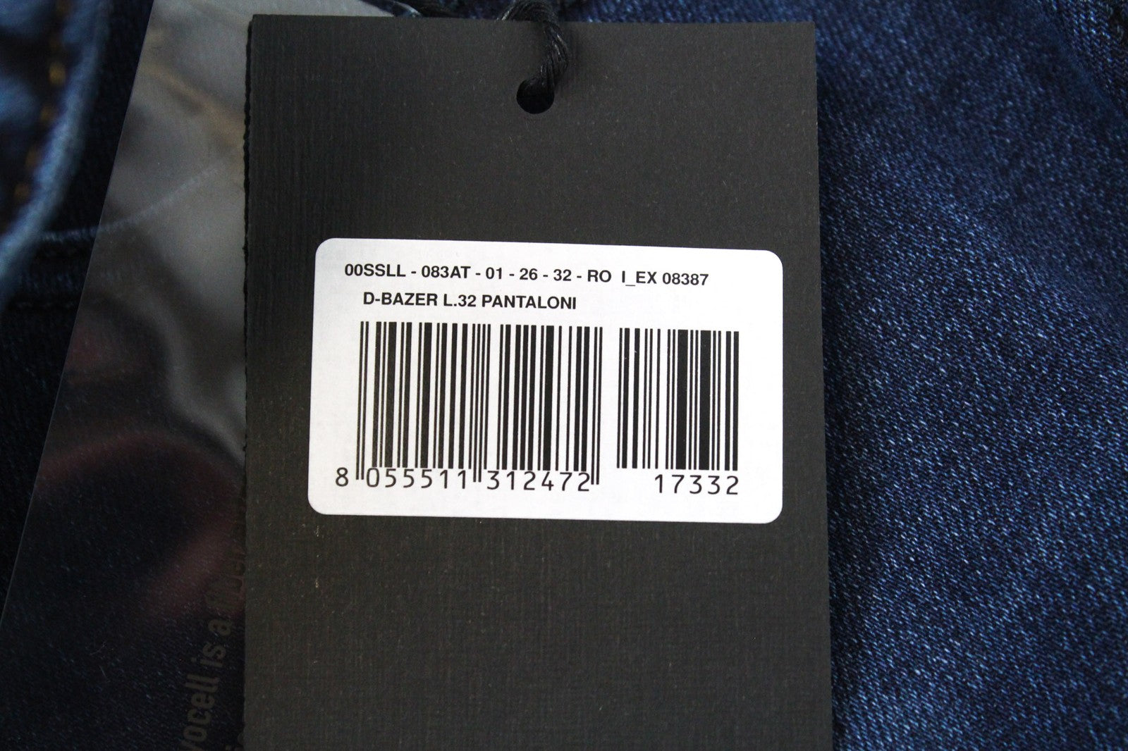 DIESEL D-Bazer 083AT vyriški W26 siaurėjantys berniukiški skalbti mėlyni tamprūs džinsai 