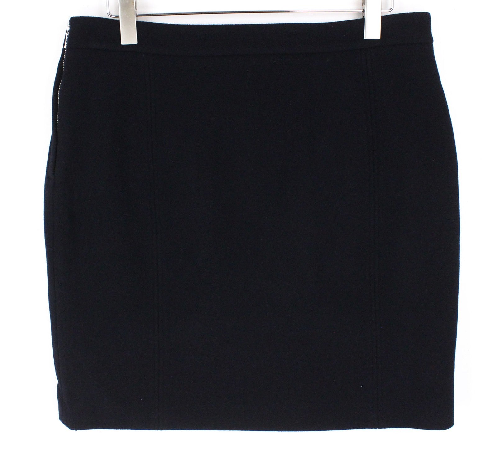 SUISTUDIO Aspen moteriškas sijonas UK18 tamsiai mėlynas vilnonis klasikinis trumpas oficialus 