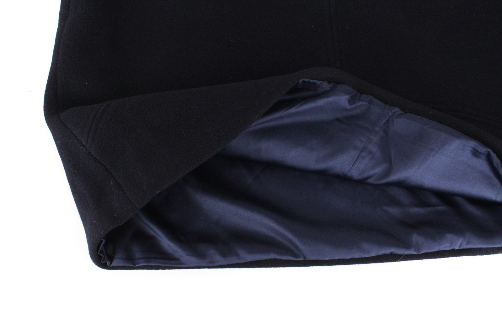 SUISTUDIO Aspen moteriškas sijonas UK18 tamsiai mėlynas vilnonis klasikinis trumpas oficialus 