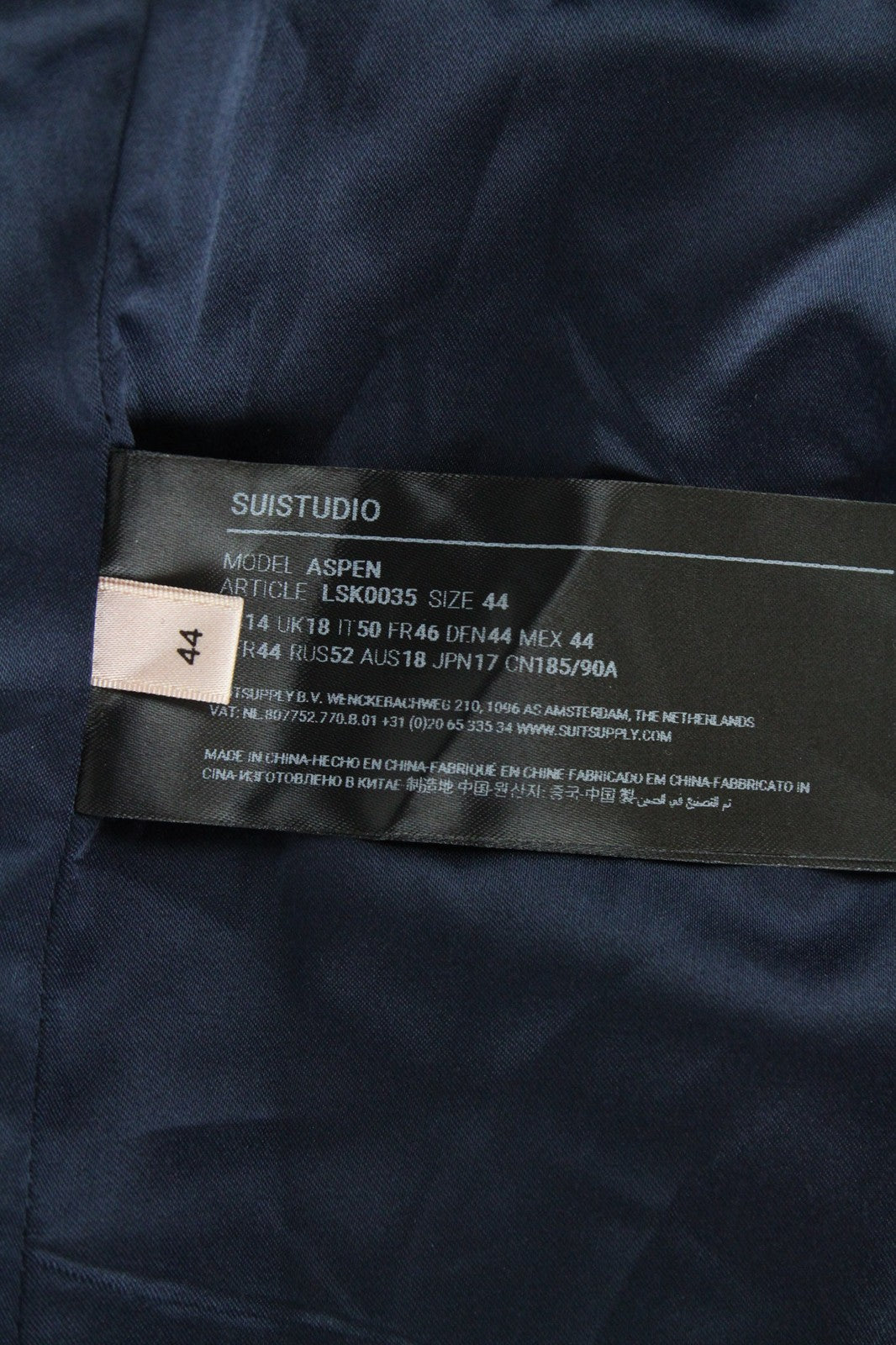 SUISTUDIO Aspen moteriškas sijonas UK18 tamsiai mėlynas vilnonis klasikinis trumpas oficialus 