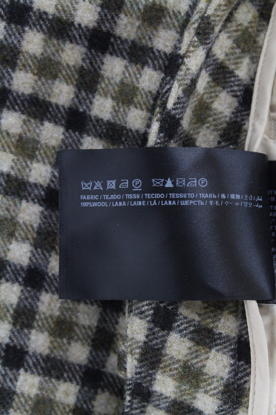 SUISTUDIO Robin moteriškos trumpos grynos vilnos klostuotos pilkos languotos kelnės (UK10)