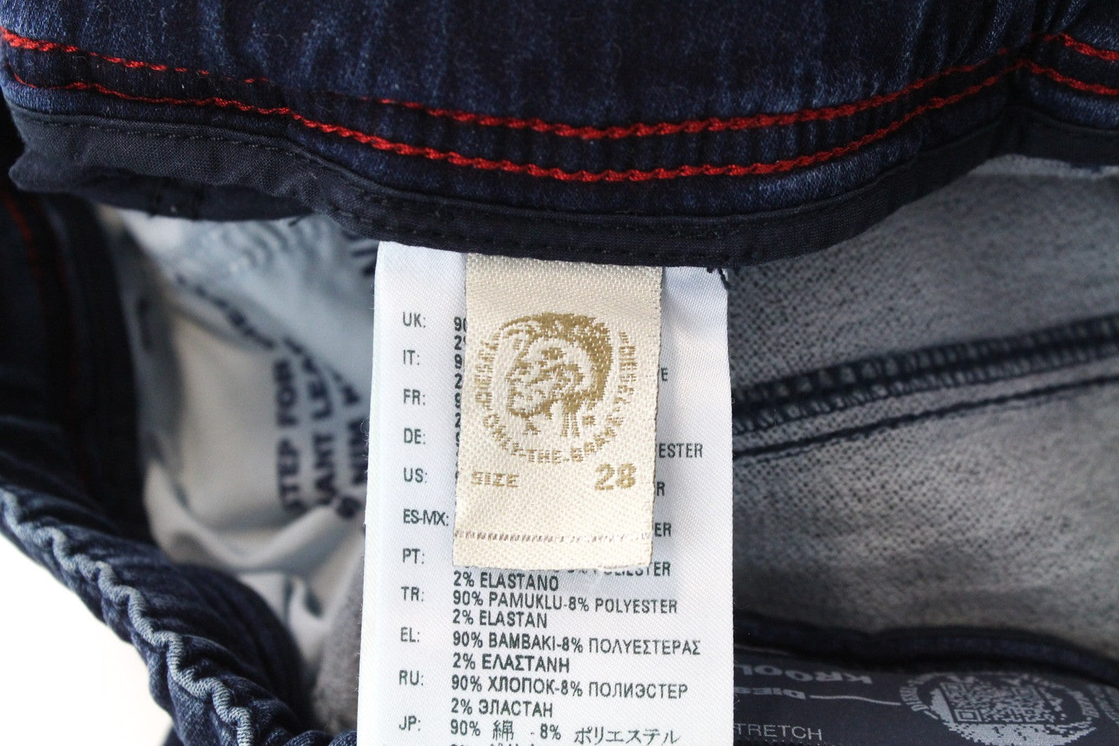 DIESEL Krooley-NE 0687D vyriški W28 Slim Carrot Jogg mėlyni tamprūs sportiniai džinsai 