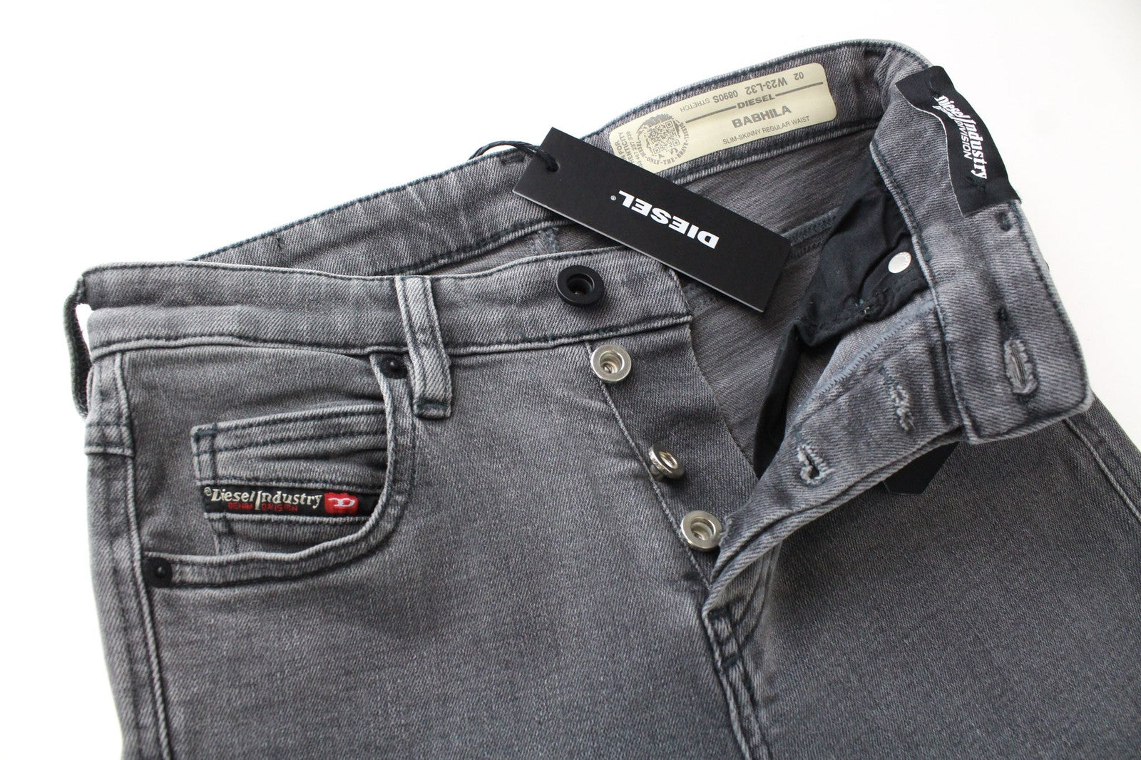 DIESEL Babhila 0890S Women's W32/L32 Slim Skinny Stretch Grey Jeans