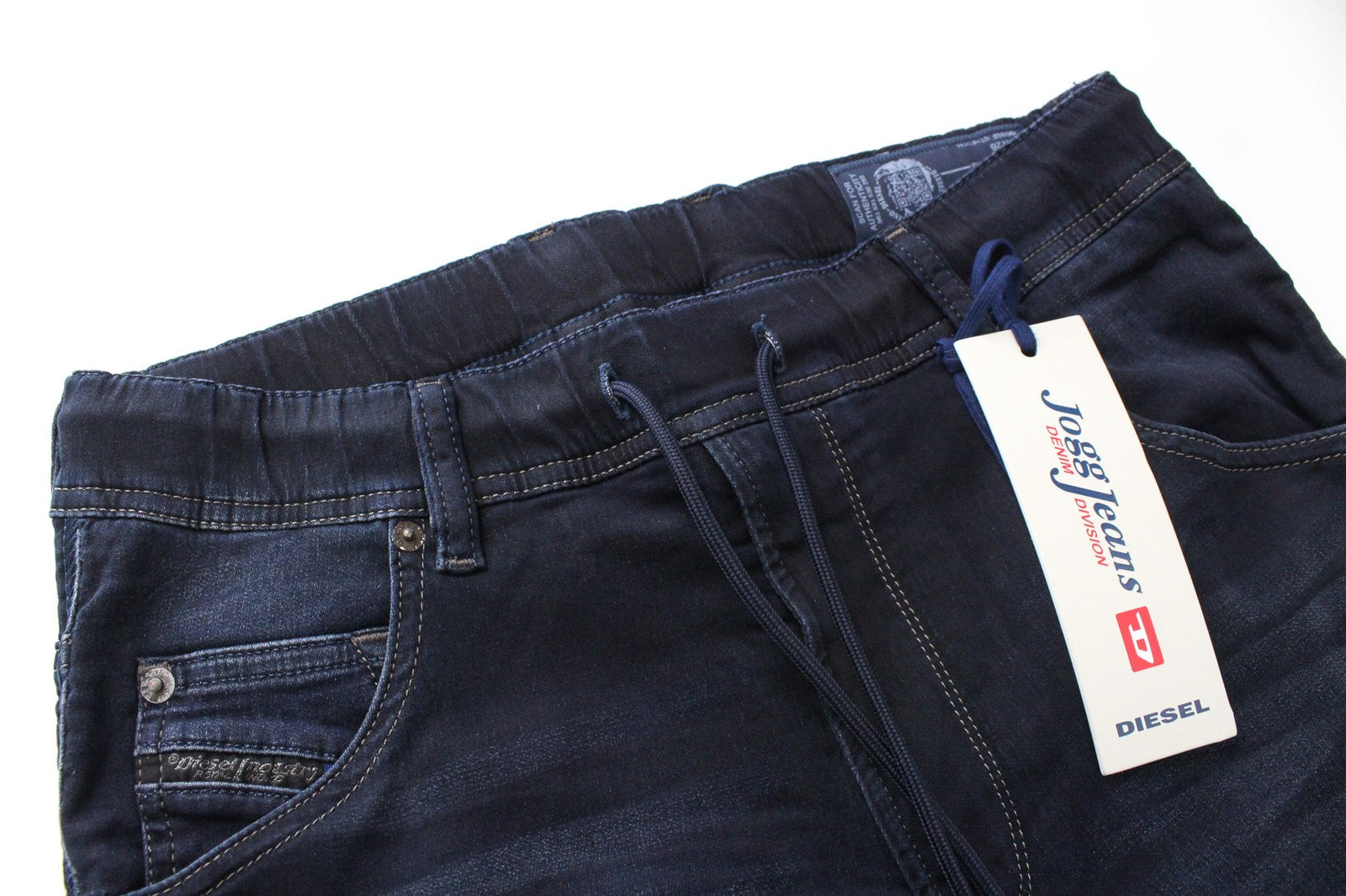 DIESEL Krooley-NE 0686F berniukiški W26 Jogg Slim morkų mėlynos medvilninės sportinės džinsinės kelnės 