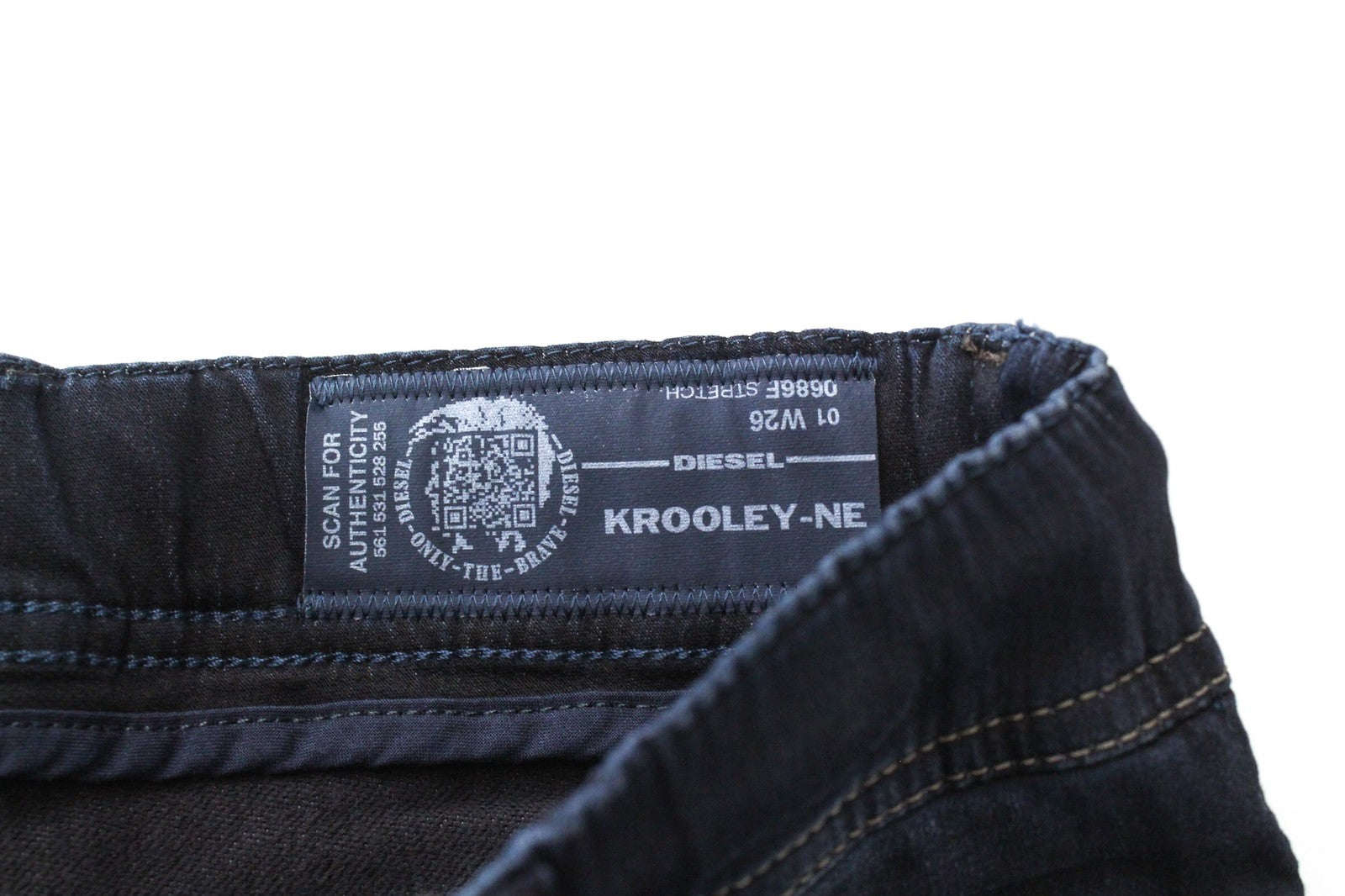 DIESEL Krooley-NE 0686F berniukiški W26 Jogg Slim morkų mėlynos medvilninės sportinės džinsinės kelnės 