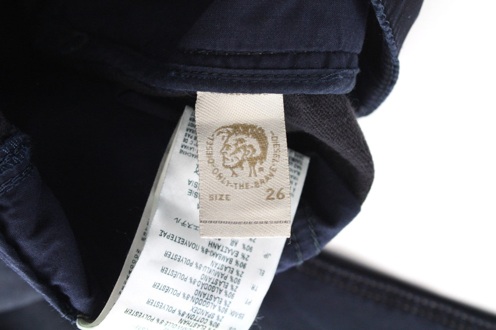 DIESEL Krooley-NE 0686F berniukiški W26 Jogg Slim morkų mėlynos medvilninės sportinės džinsinės kelnės 