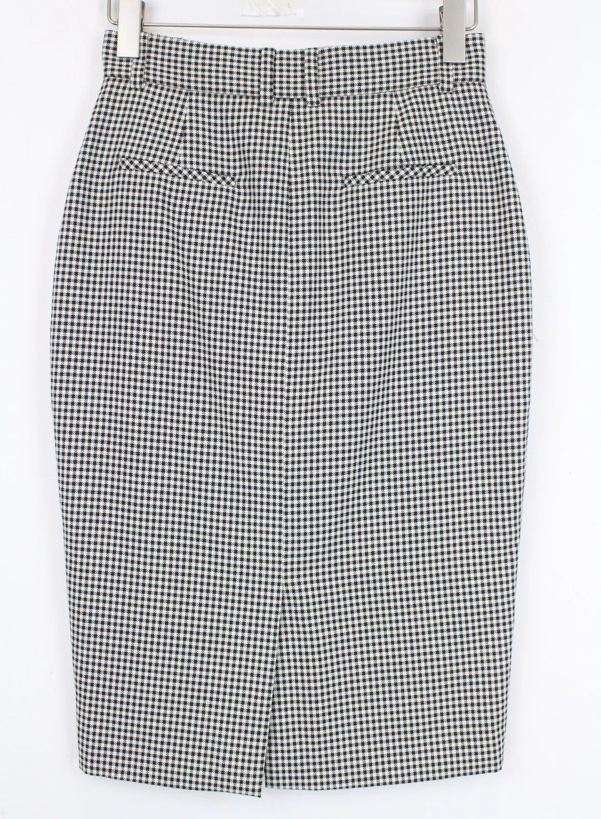 SUISTUDIO Edan moteriškas sijonas EU34 Houndstooth rašto formalus juodai baltas 