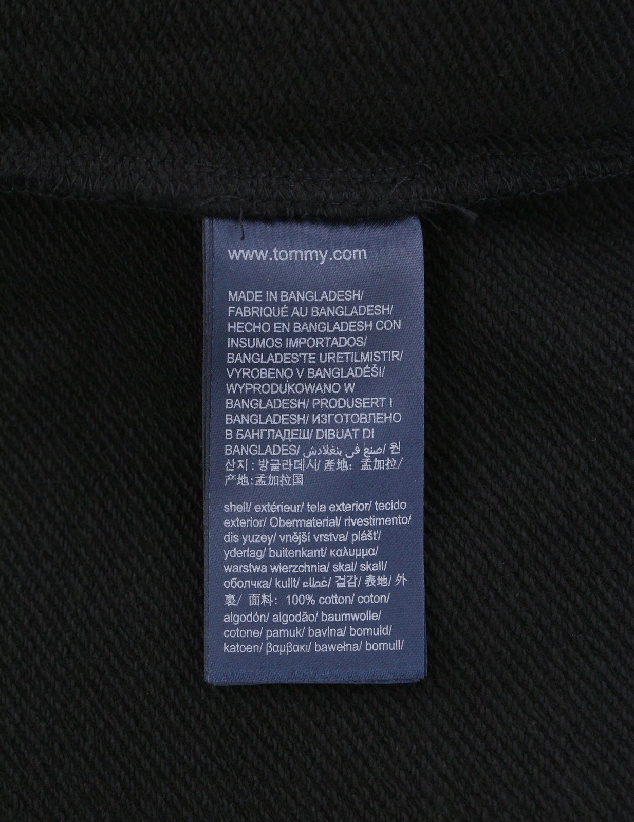 TOMMY HILFIGER vyriškas džemperis su gobtuvu L, juodas priekinis logotipas su kengūros kišene ir gobtuvu 