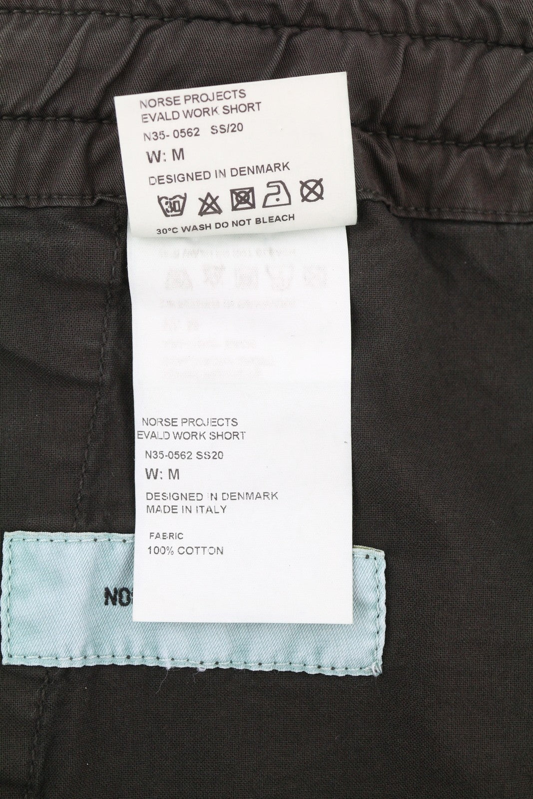 NORSE PROJECTS Evald Work vyriški šortai M rudi su raišteliais ant juosmens laisvalaikio stiliaus