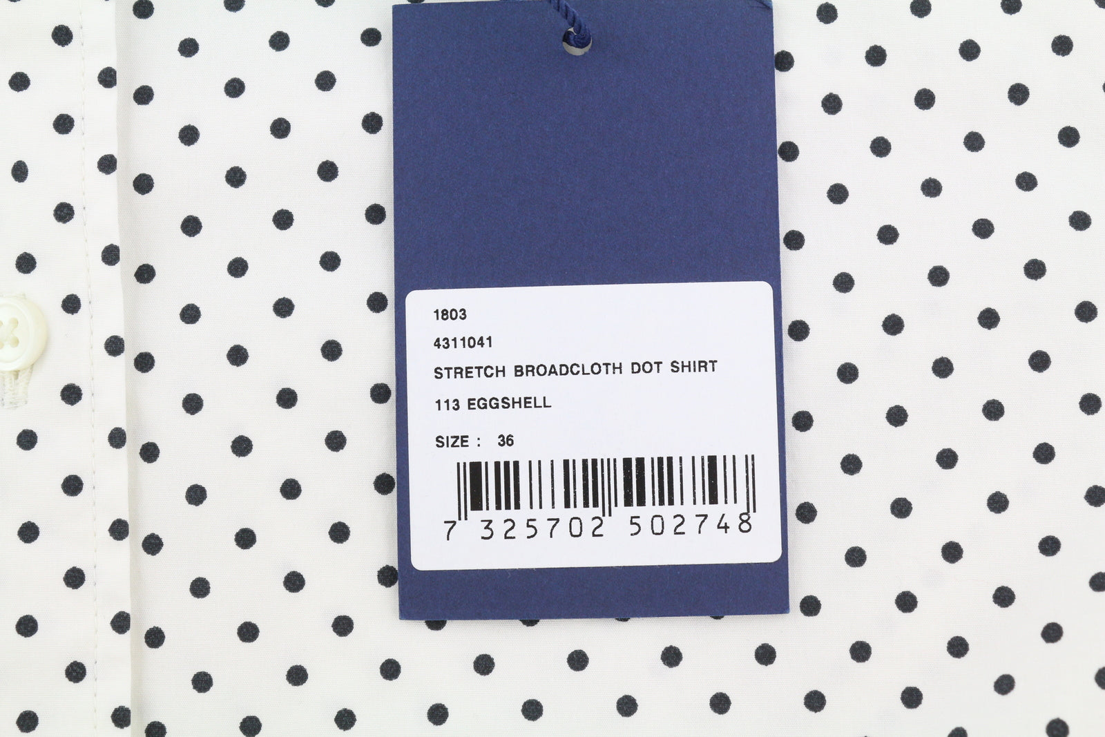 GANT Tamprūs, plačiaauliai marškinėliai su taškeliais, balti, su sagomis ir platėjančia apykakle, laisvalaikio stiliaus.