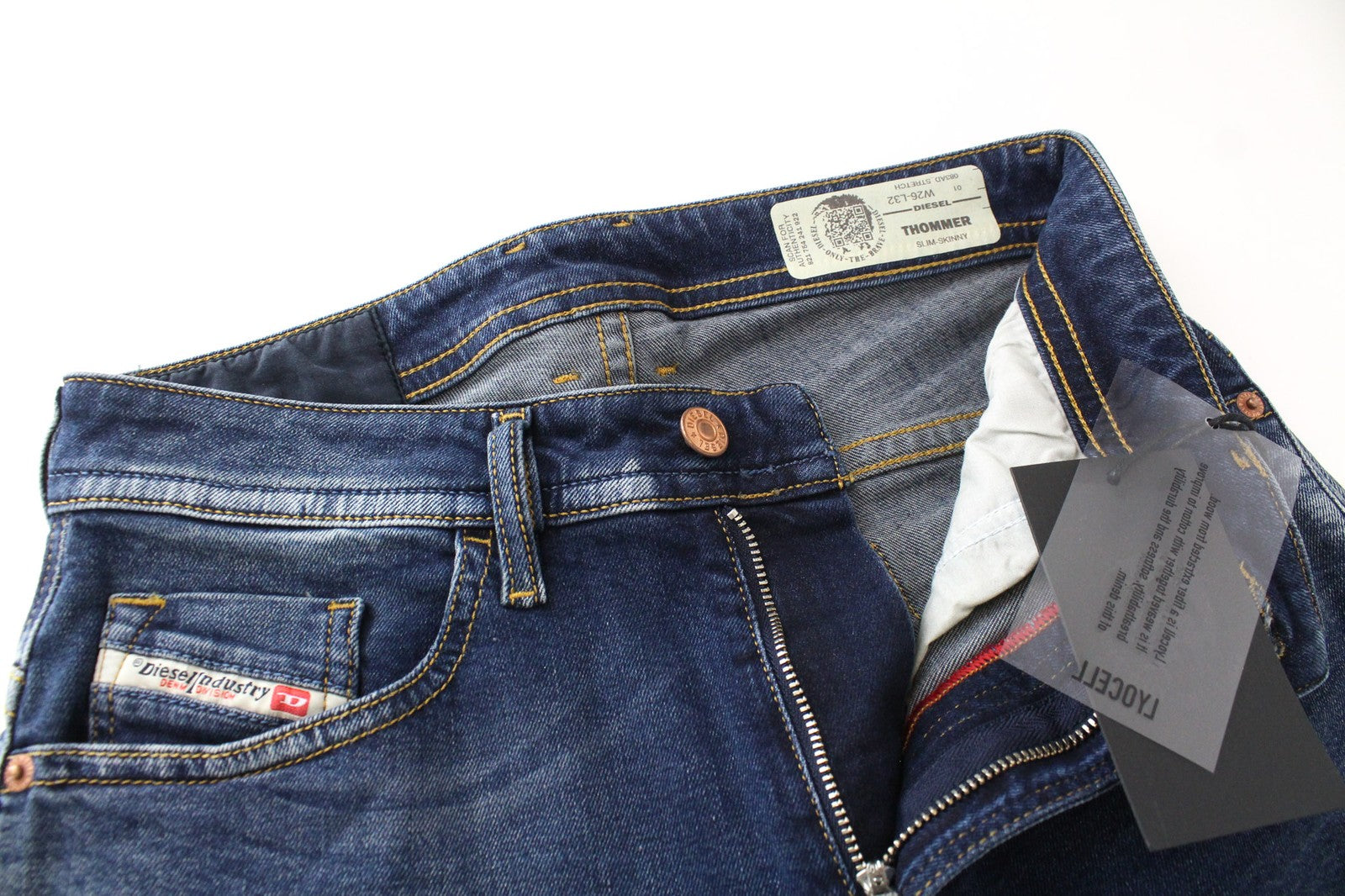DIESEL Thommer 083AD vyriški W26/L32 Slim Skinny Stretch Denim mėlyni berniukiški džinsai 