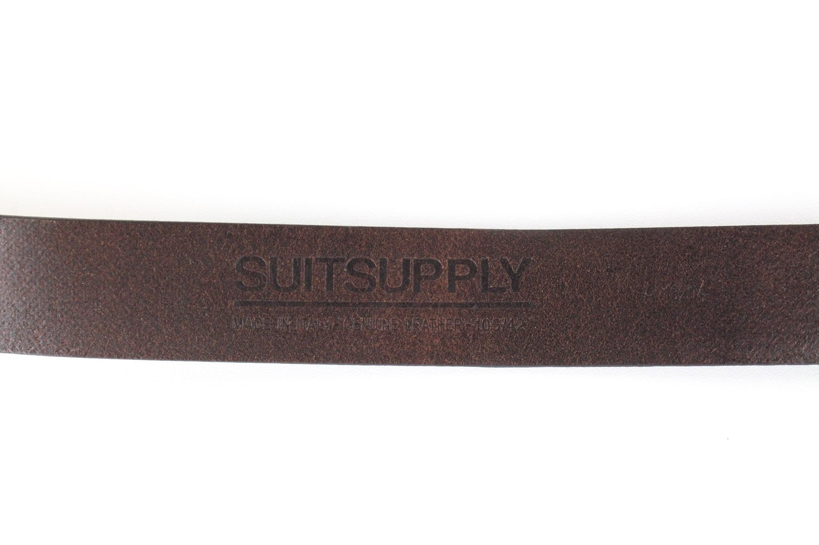 SUITSUPPLY vyriškas 105 cm diržas tamsiai rudos odos su metaline sagtimi suknelės stiliaus 