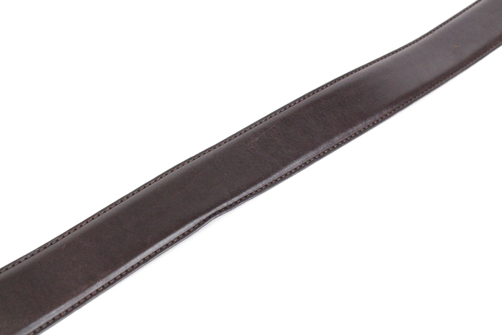 SUITSUPPLY vyriškas 85 cm diržas rudas odinis kvadratinis metalinis sagtis plonas klasikinis 