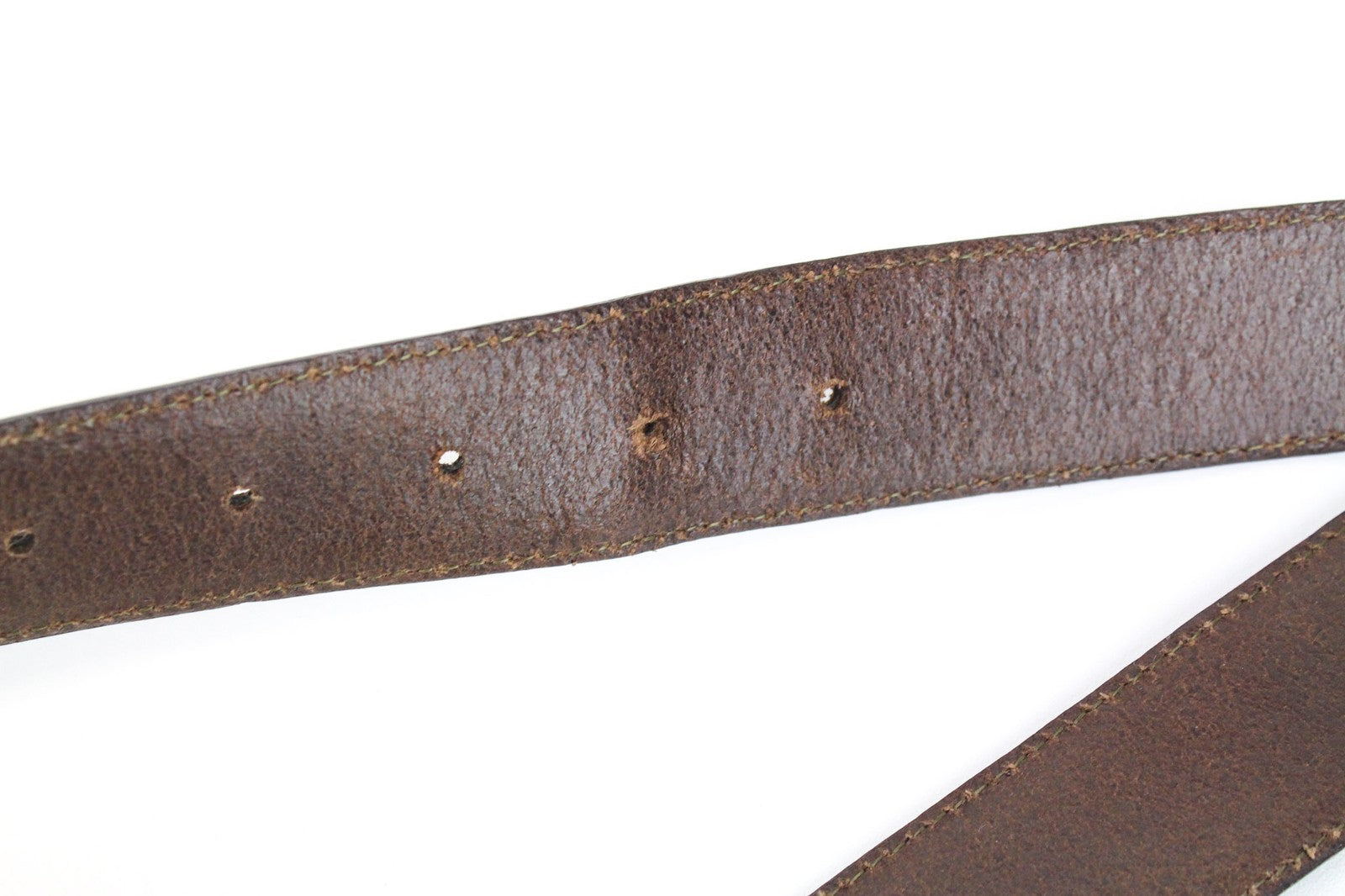 SUITSUPPLY vyriškas 85 cm diržas rudas odinis kvadratinis metalinis sagtis plonas klasikinis 