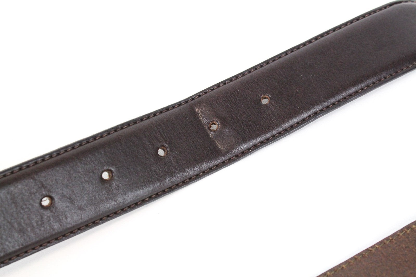 SUITSUPPLY vyriškas 85 cm diržas rudas odinis kvadratinis metalinis sagtis plonas klasikinis 