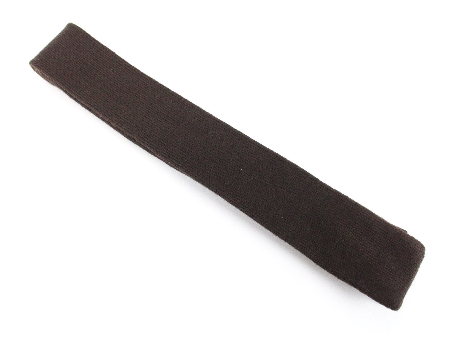 SUITSUPPLY vyriškas rudas kaklaraištis ~145 x 6 merino vilnos megztas formalus kvadratinis galas 