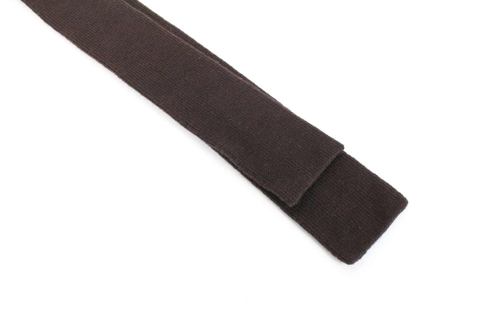 SUITSUPPLY vyriškas rudas kaklaraištis ~145 x 6 merino vilnos megztas formalus kvadratinis galas 