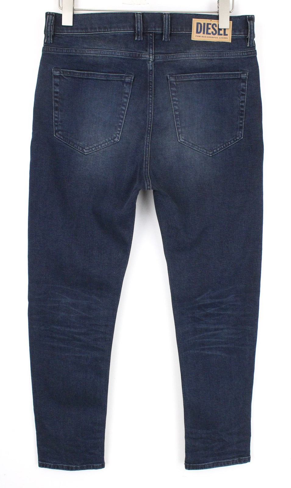 DIESEL D-Vider 084AU vyriški mėlyni W29/L30 morkų kirpimo tamprūs medvilniniai džinsai 