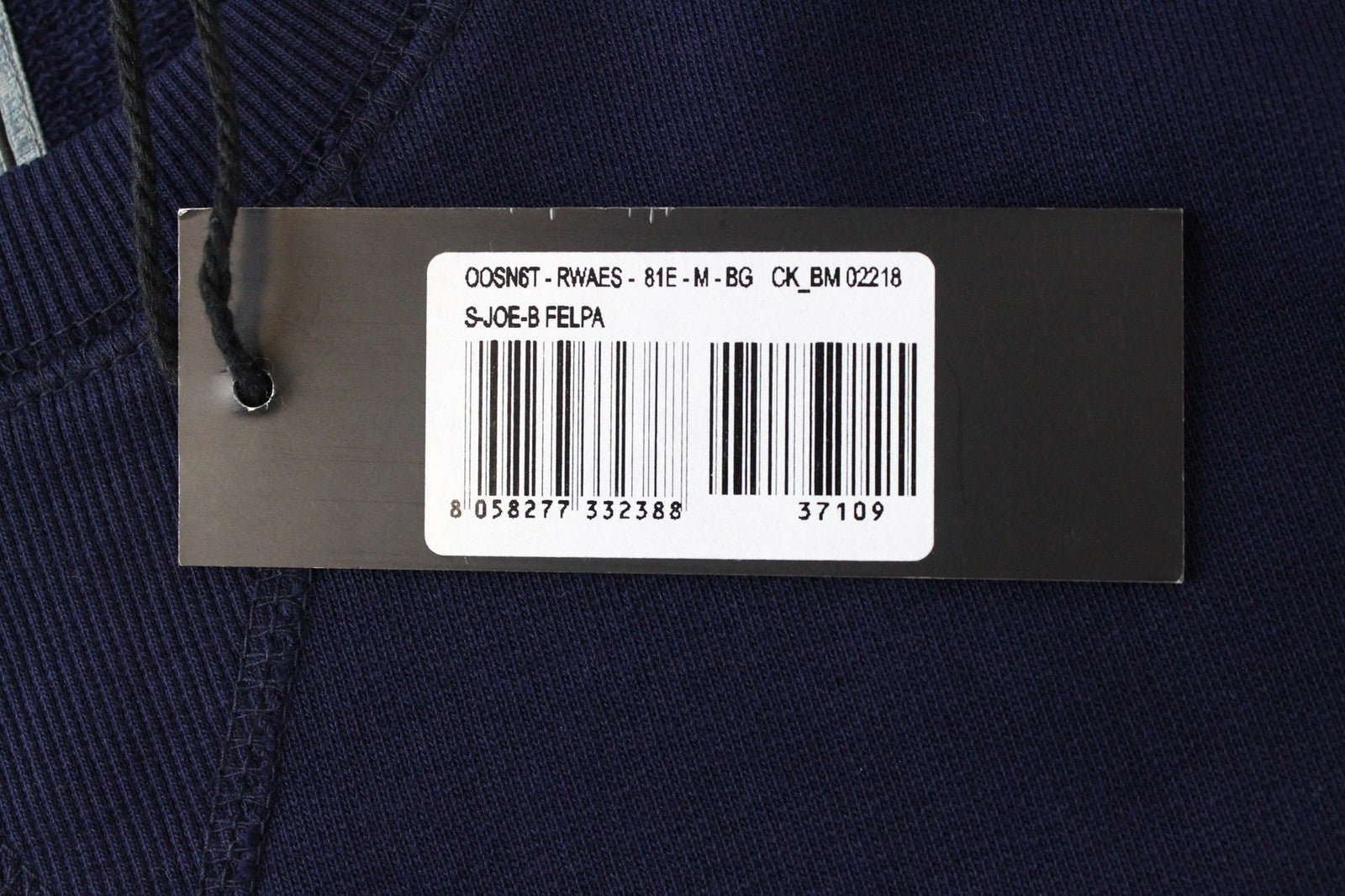 DIESEL S-Joe vyriškas džemperis M mėlynos spalvos medvilninis logotipas ilgomis rankovėmis apvalia iškirpte 