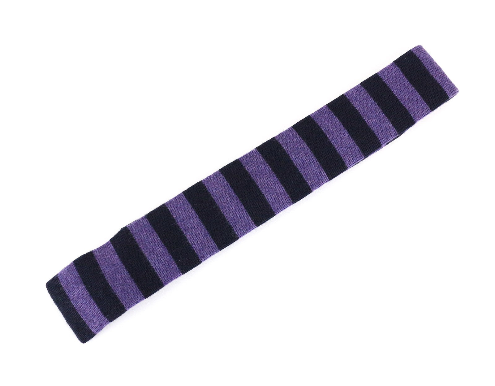 SUITSUPPLY vyriškas kaklaraištis ~142x6 cm violetinis dryžuotas vilnonis megztinis su šilkine apranga 