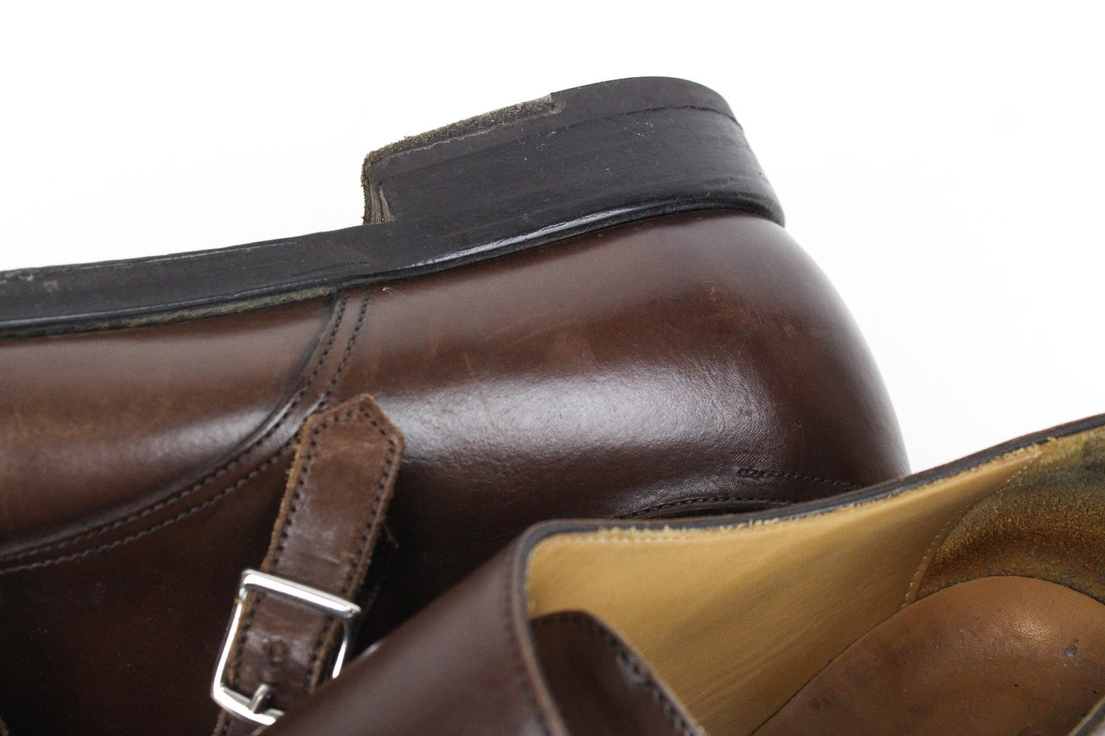 SUITSUPPLY Men's Dress Footwear EU42.5/UK8.5 Brown Calf Leather Double Strap