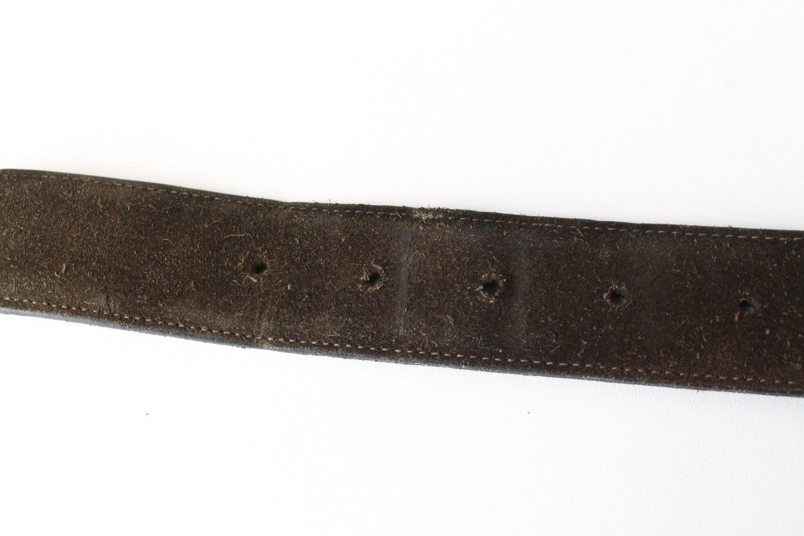 SUITSUPPLY vyriškas 95 cm / 38 colių rudas plonas zomšos diržas su rėmeliu ir sagtimi ant odos 