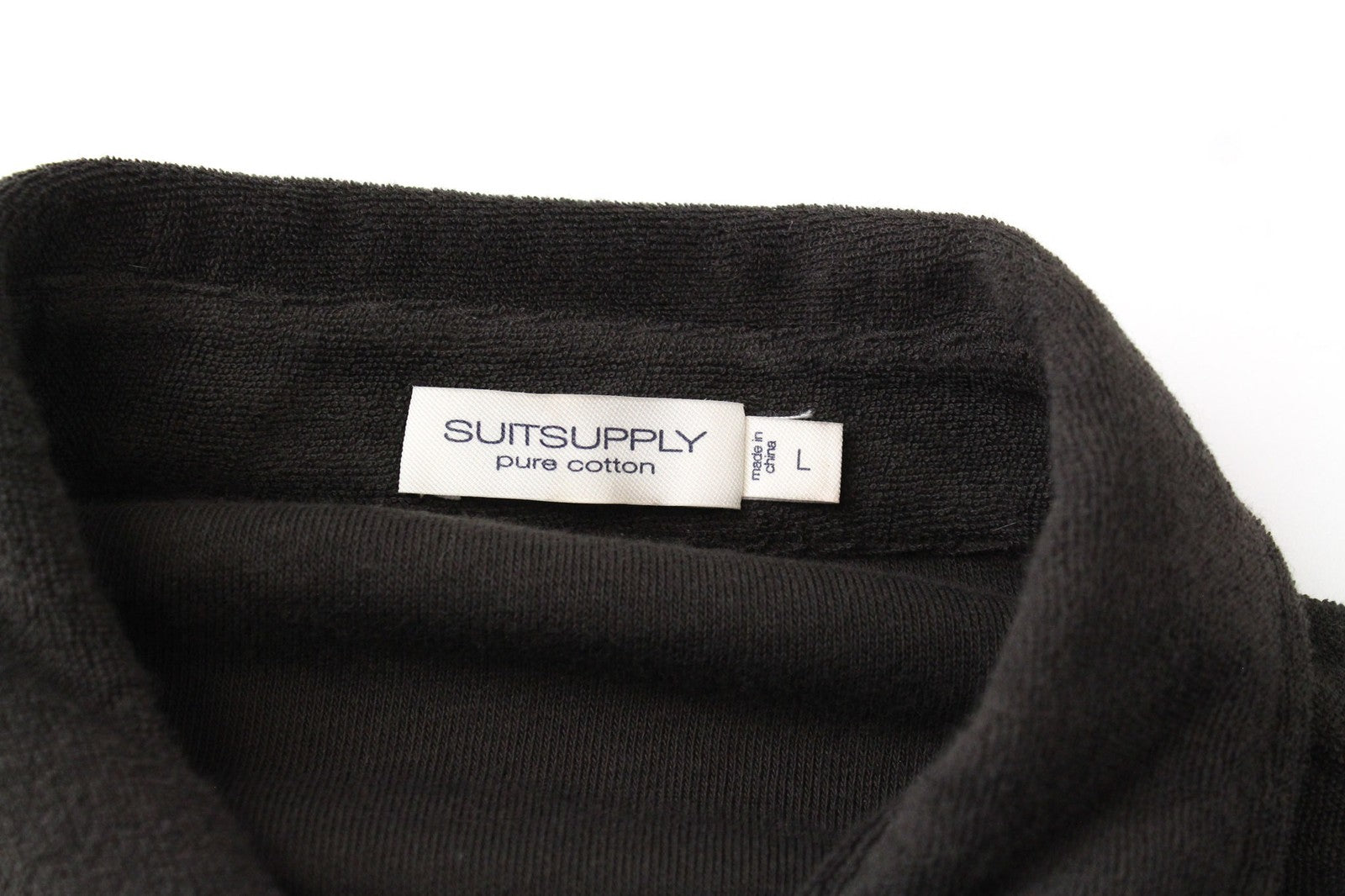 SUITSUPPLY vyriški išskleidžiami marškiniai L dydžio tamsiai rudi medvilniniai kilpiniai ploni marškiniai 