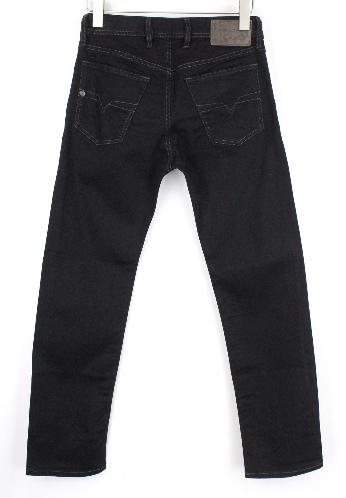 DIESEL Waykee 0886Z Men's Denim Pants W29/L32 Black Straight Elastic Button Fly