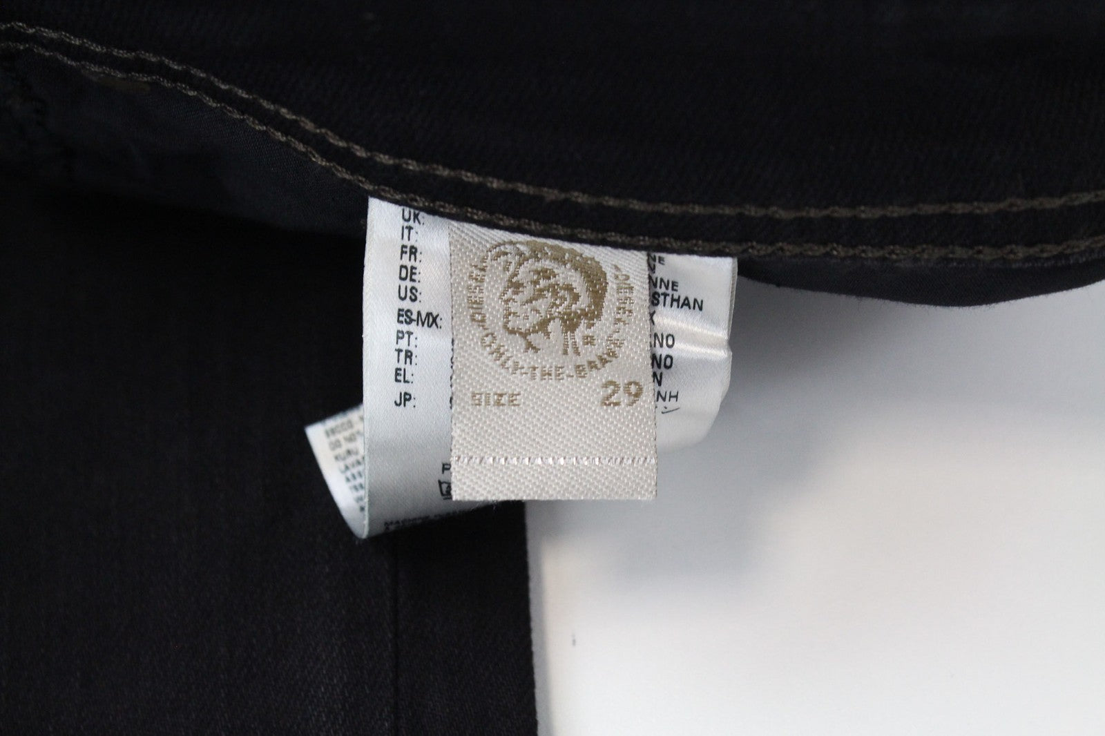 DIESEL Waykee 0886Z Men's Denim Pants W29/L32 Black Straight Elastic Button Fly