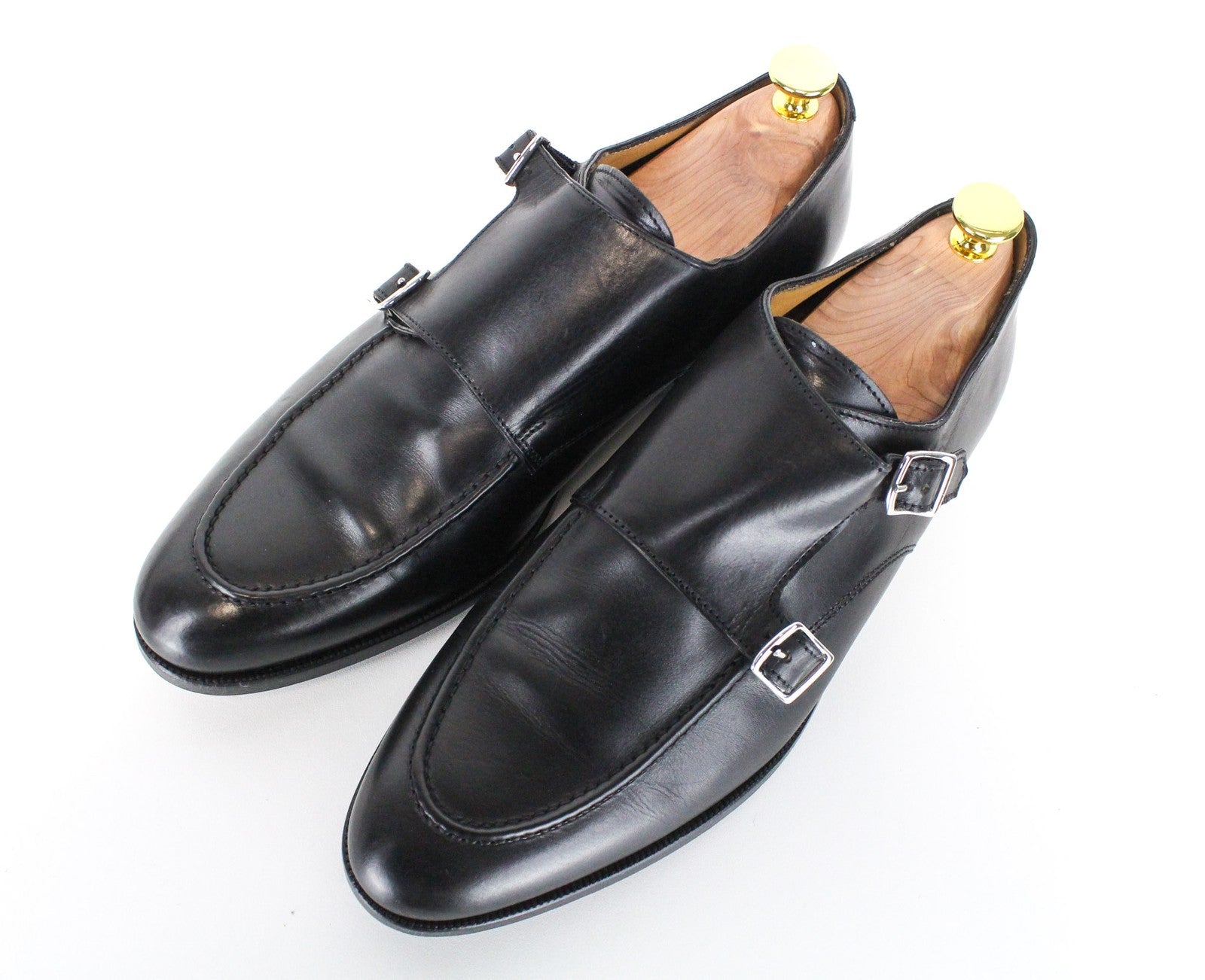 „SUITSUPPLY“ vyriški laisvalaikio batai, EU42/UK8, juodos spalvos, veršiuko odos, dvigubais dirželiais 