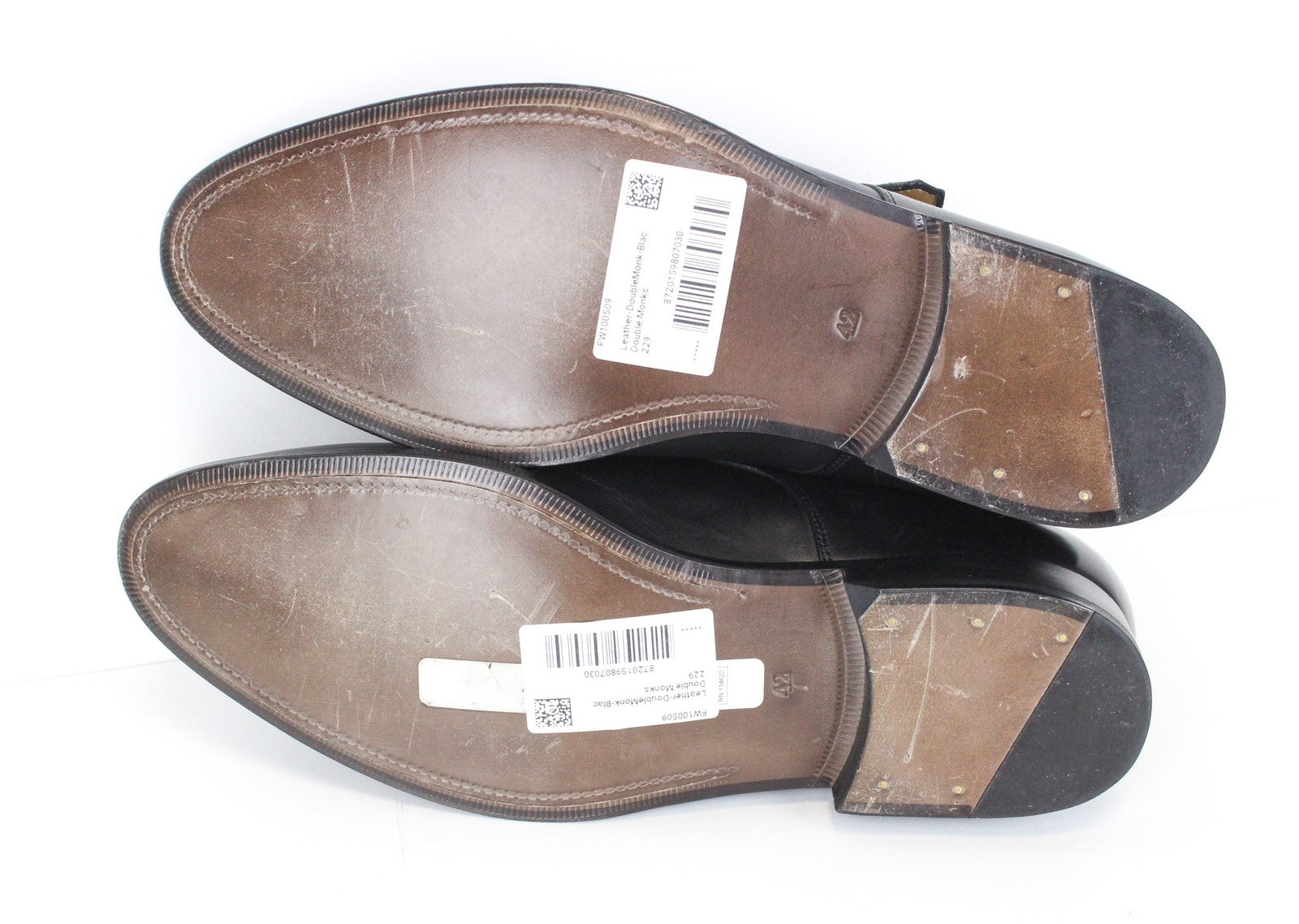 „SUITSUPPLY“ vyriški laisvalaikio batai, EU42/UK8, juodos spalvos, veršiuko odos, dvigubais dirželiais 