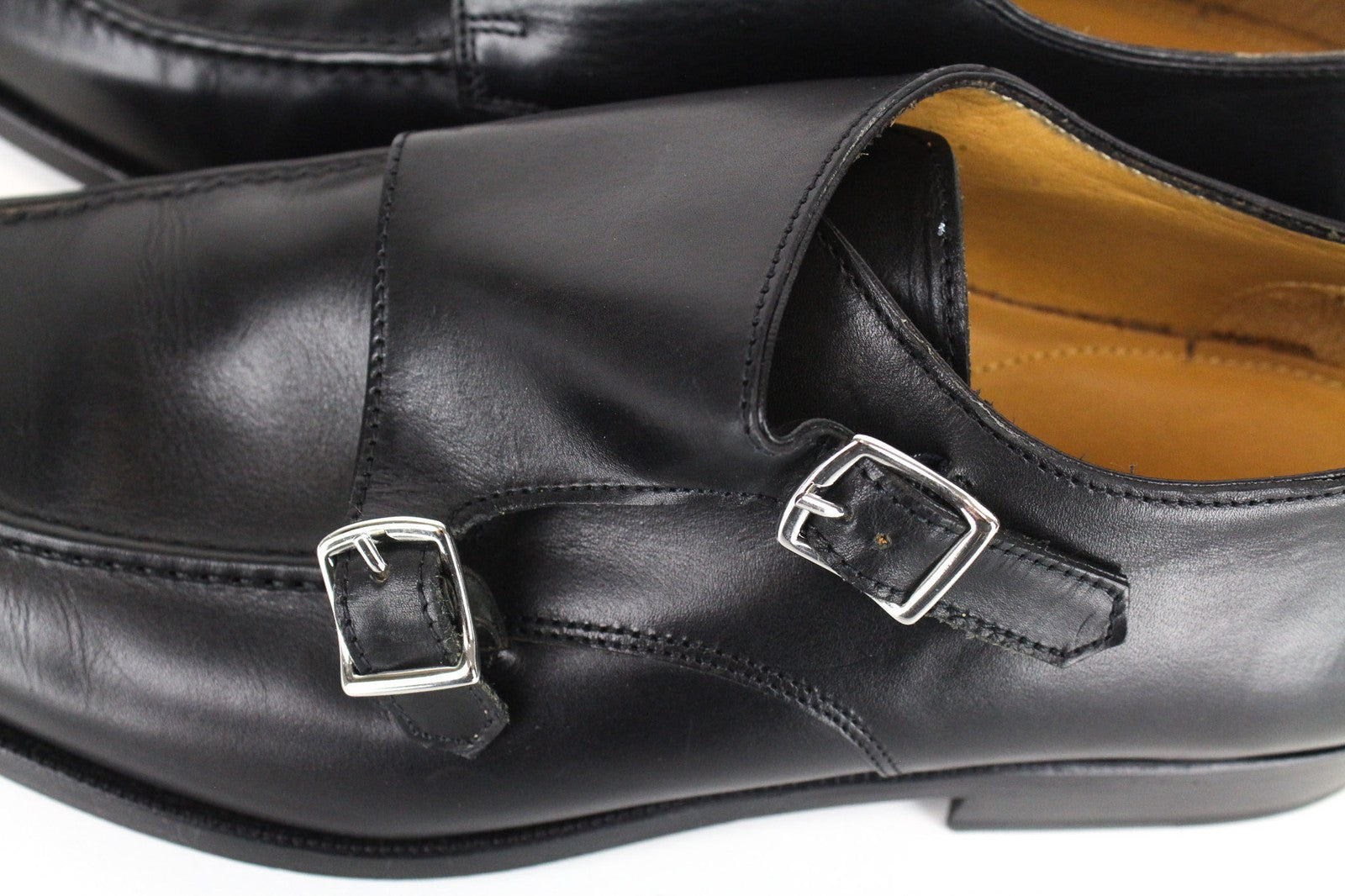 „SUITSUPPLY“ vyriški laisvalaikio batai, EU42/UK8, juodos spalvos, veršiuko odos, dvigubais dirželiais 