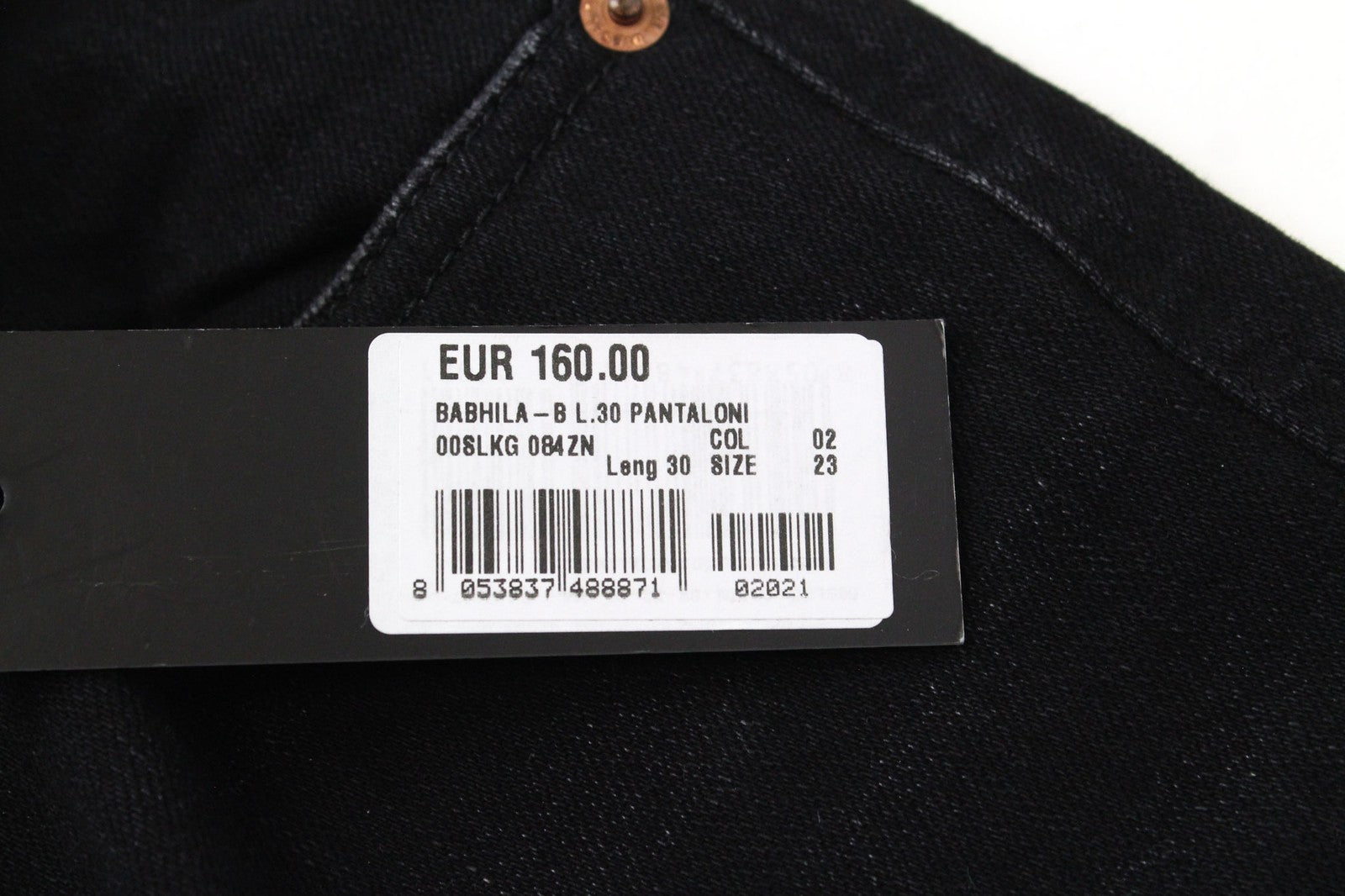 DIESEL Babhila-B 084ZN Women's Denim Pants W23/L30 Black Slim Elastic Distressed