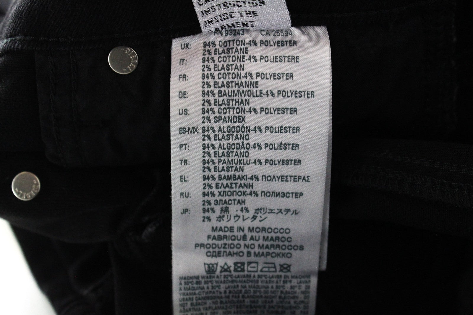 DIESEL Babhila-B 084ZN Women's Denim Pants W23/L30 Black Slim Elastic Distressed